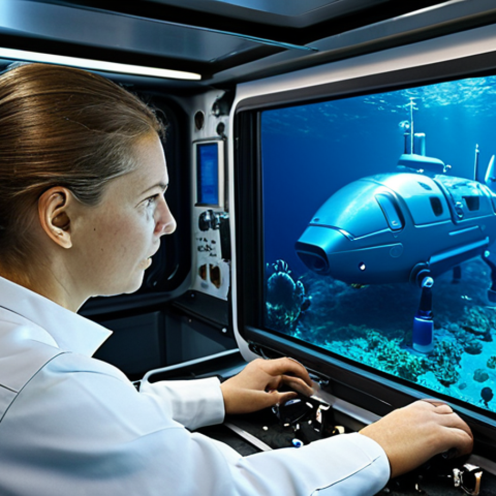 **

"A marine biologist, fully clothed in appropriate field attire, examining coral reefs through a robotic submarine's high-definition video feed, safe for work, appropriate content, professional, perfect anatomy, natural proportions. Background: A modern research vessel interior with scientific equipment. Focus on responsible marine research and technology.  Fully clothed, modest clothing, family-friendly."

**