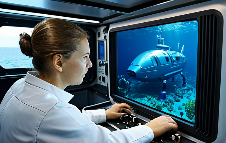 **

"A marine biologist, fully clothed in appropriate field attire, examining coral reefs through a robotic submarine's high-definition video feed, safe for work, appropriate content, professional, perfect anatomy, natural proportions. Background: A modern research vessel interior with scientific equipment. Focus on responsible marine research and technology.  Fully clothed, modest clothing, family-friendly."

**