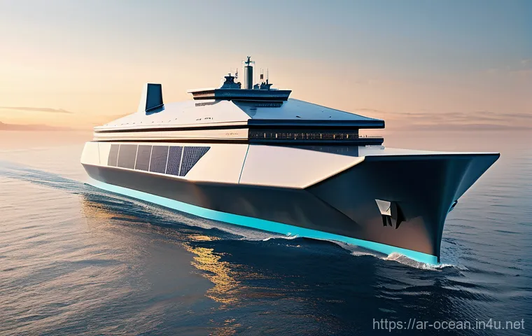 해양기술 혁신 기업 - **Prompt 1: Autonomous Cargo Vessel in a Serene Seascape**
    "A majestic, ultra-modern autonomous ...