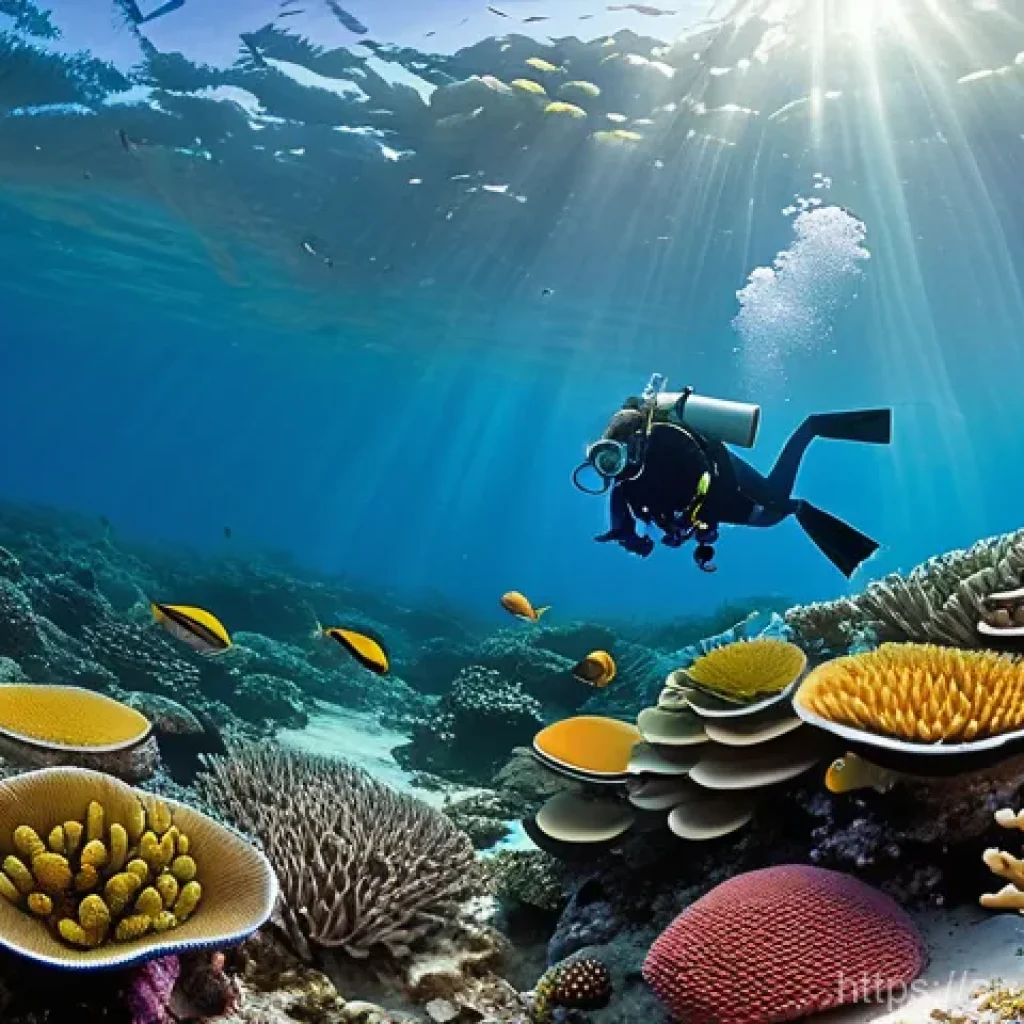 해양 생태계 회복 기술 - Vibrant Coral Nursery Under Restoration**

A wide, detailed shot of a thriving underwater coral nurs...