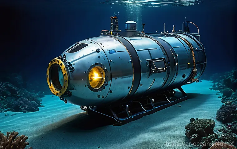 심해 구조물 모니터링 - **Prompt 1: Advanced ROV inspecting a submarine pipeline in the deep sea.**
    "A highly detailed, ...