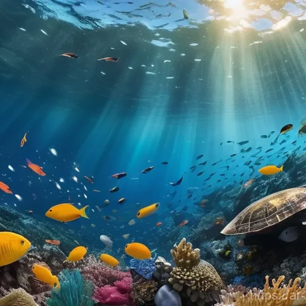 해양 오염 제거 기술 - **Prompt 1: The Invisible Threat Beneath the Waves**
    An ethereal underwater scene depicting a di...
